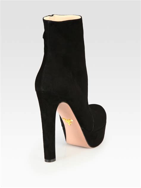 black suede prada boots|Prada suede platform boots.